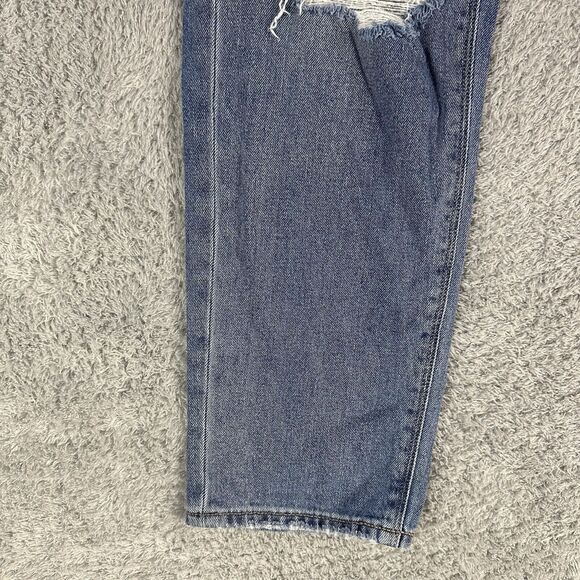 American Eagle Women's 90s Vintage Mom Jeans 8 Regular Distressed Destroyed - Picture 2 of 15